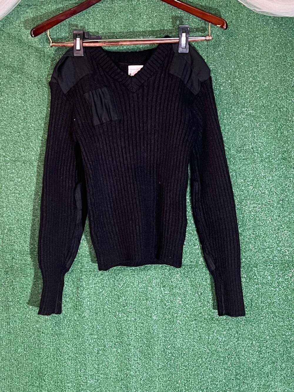 Vintage Brigade Qmasters The Woolly Pully Commando Swtr Blk Wool